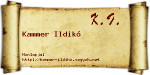 Kammer Ildikó névjegykártya